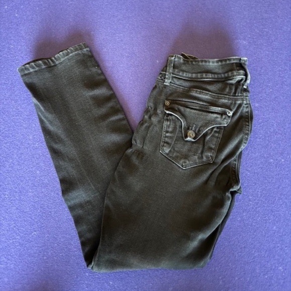 Hudson Jeans In Black Straight Distressed Womens Size 27 - Picture 1 of 7